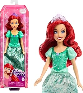 Amazon.com: Mattel Disney Princess Ariel Fashion Doll, Sparkling Look with Red Hair, Blue Eyes &amp; Tiara Accessory : Toys &amp; Games