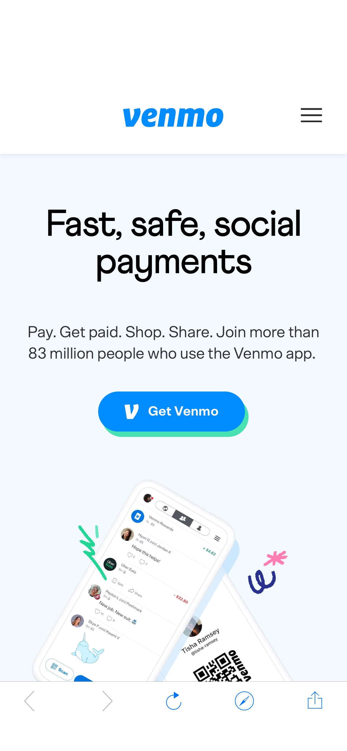 Venmo - 现有超市Fareway下单享限时优惠，下单满$40下一购物减$10。 打开PayPal app(ios/Android)，通过位于应用程序右上角的QR Code功能进行支付。