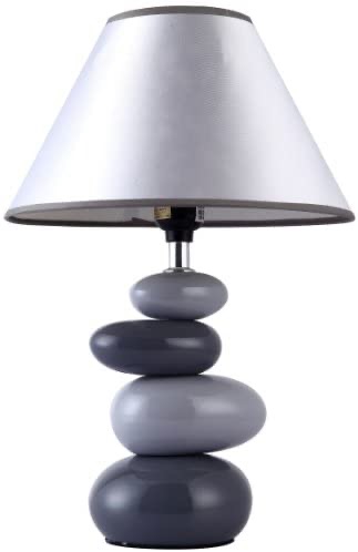 Amazon.com: Simple Designs Home LT3052-GRY Shades of Gray Ceramic Stone Table Lamp 鹅卵石台灯