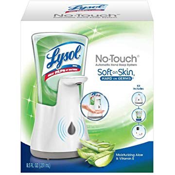Lysol No-Touch Hand Soap Kit (Gadget + 1 Refill), Moisturizing Aloe & Vitamin E, 1ct