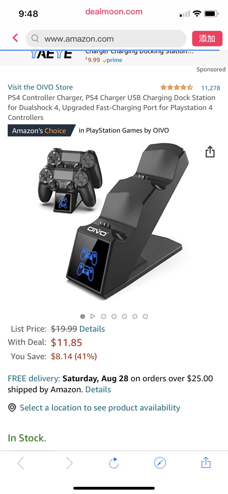 Amazon.com：PS4控制器充电器，PS4充电器USB充电坞站为双极4，升级快速充电端口为