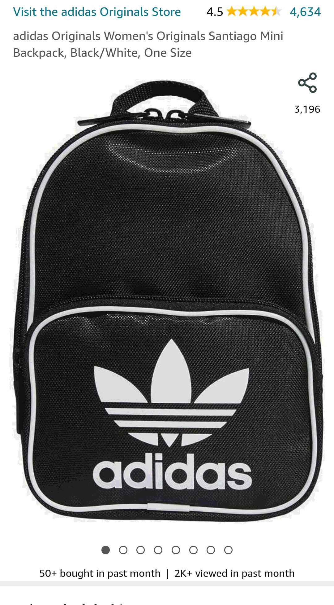 adidas Originals Women's Originals Santiago Mini Backpack, Black/White, One Size | Casual Daypacks