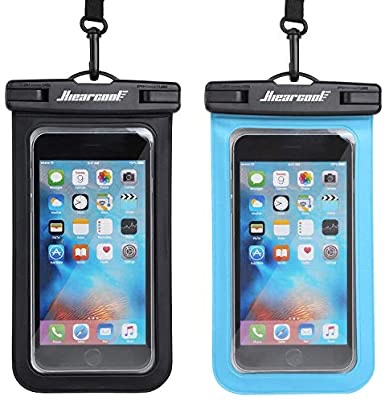 Hiearcool Universal Waterproof Case,Waterproof Phone Pouch Compatible for iPhone 11 Pro Max XS Max XR X 8 7 6S Plus Samsung Galaxy s10/s9 Google Pixel 2 HTC Up to 7.0 2 Pack手机通用防水套2个