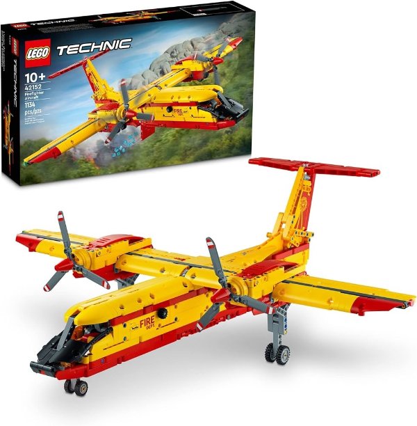 Technic Firefighter Aircraft Building Toy, Model Airplane Set 42152