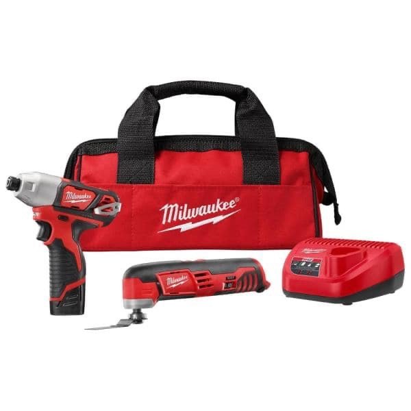 M12 12V Lithium-Ion Cordless Oscillating Multi-Tool and Impact Driver Combo Kit (2-Tool) with Battery and Charger