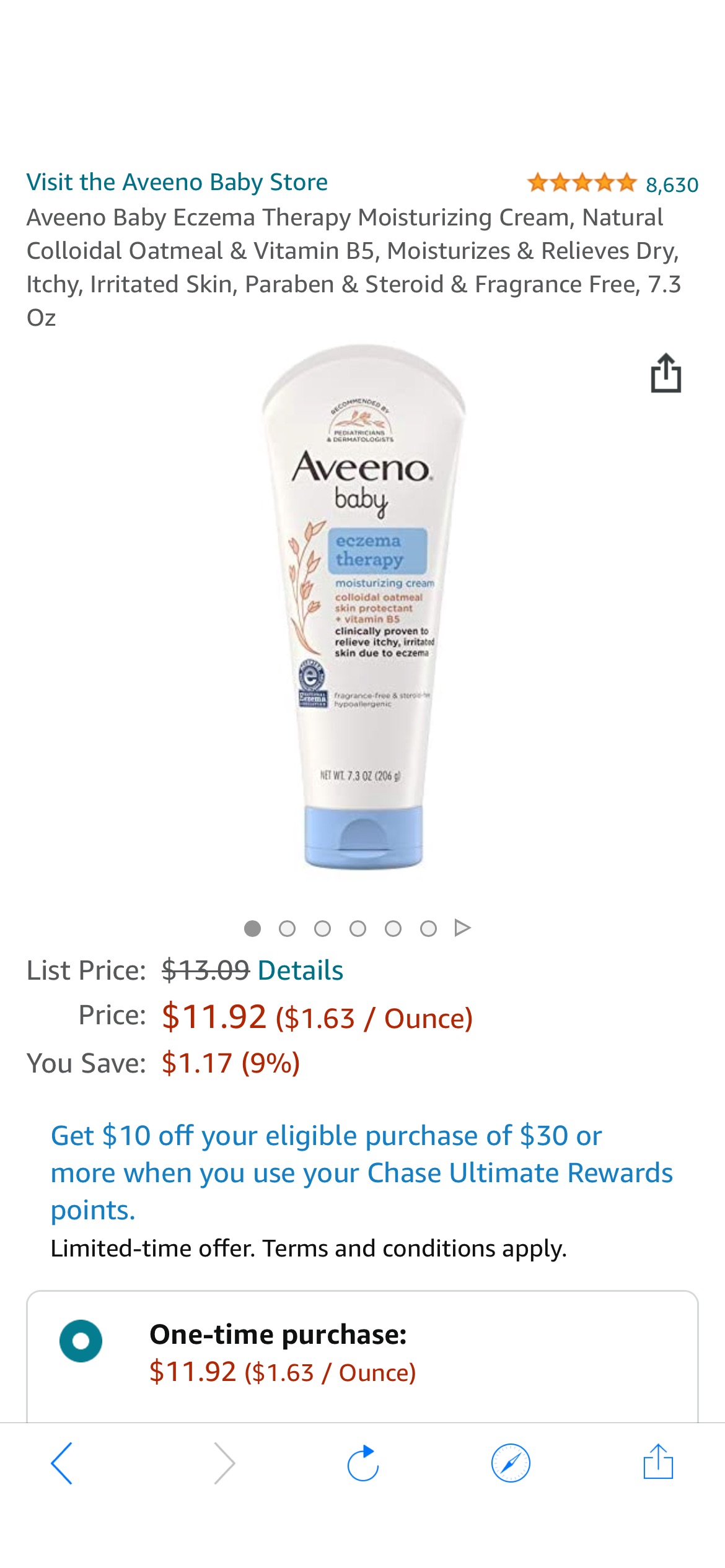 Amazon.com: Aveeno Baby EcOatmeal & Vitamin B5, Moisturizes & Relieves Dry, Itchy, Irritated Skin, Paraben & Steroid & Fragrance Free, 7.3 Oz : Baby 护肤品