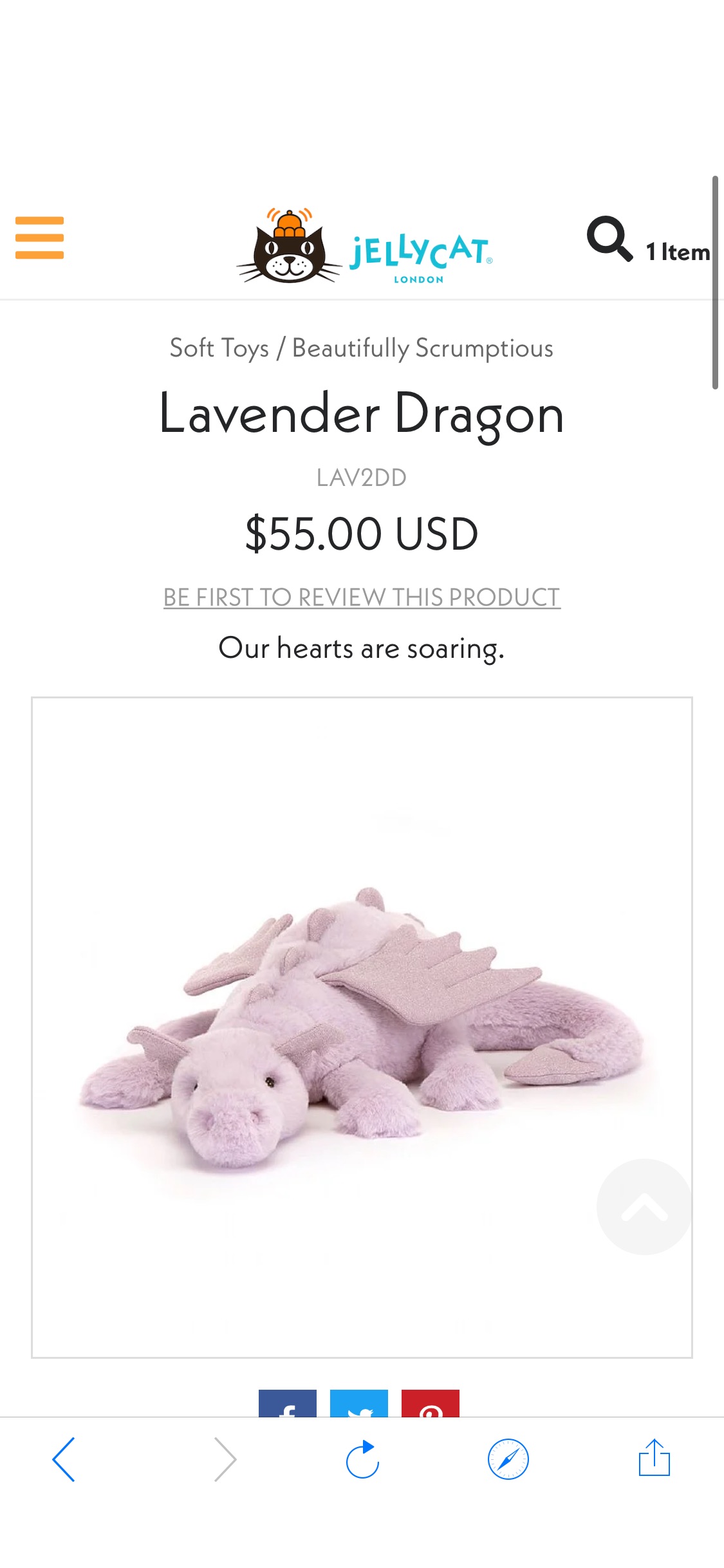 Buy Lavender Dragon - Online at Jellycat.com