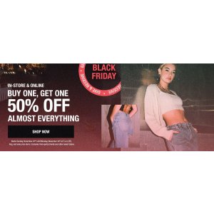 Buy One, Get One 50% OFF 第二件半价 Garage 超A少女风品牌 黑五折扣热销中