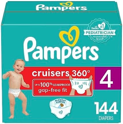 Amazon.com: Pampers Cruisers 360 Diapers Size 4, 144 count - Disposable Diapers : Pampers: Baby