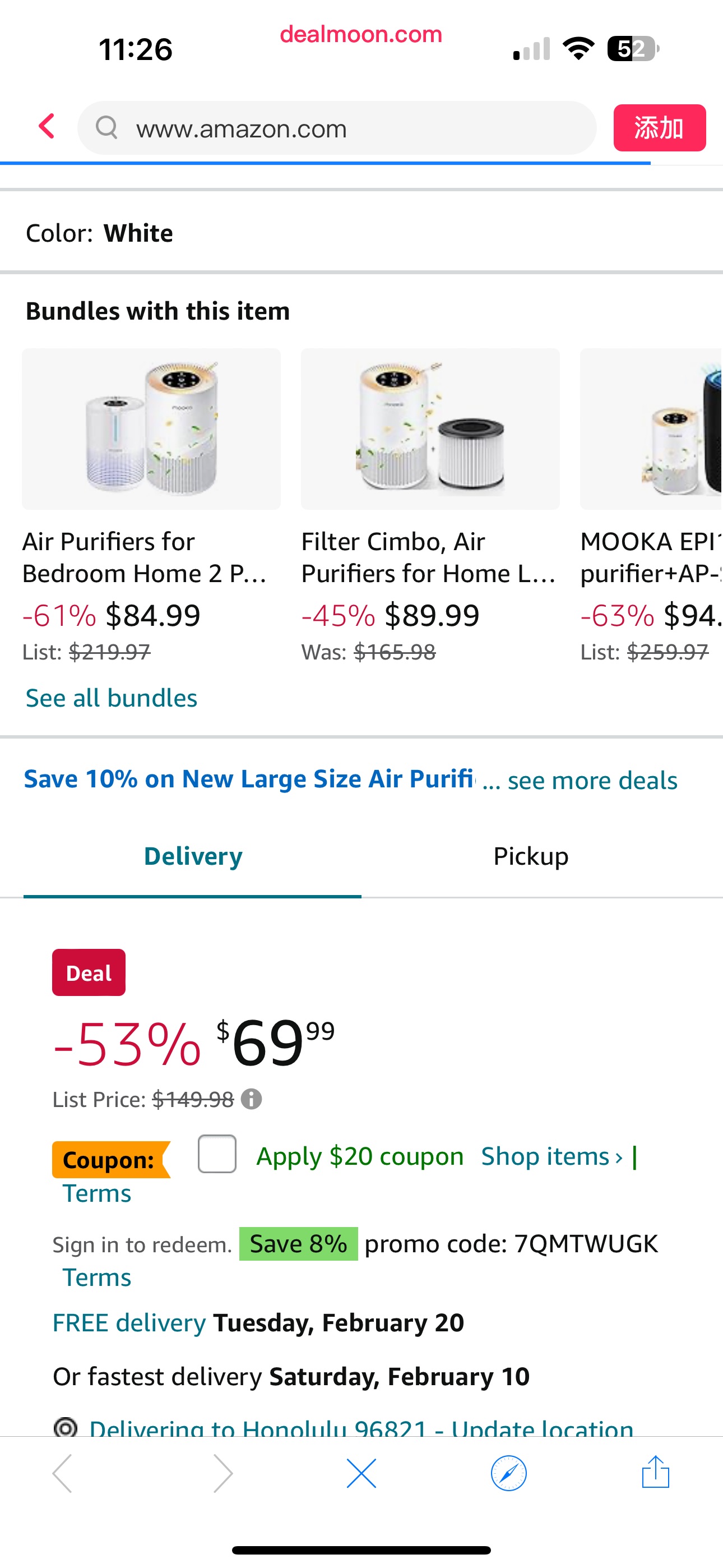 Amazon.com: Air Purifiers for Home Large Rooms up to 1200ft², MOOKA H13 True HEPA Air Purifier for Bedroom Pets with Fragrance Sponge, Timer, Air Filter Cleaner for Dust, Smoke, Odor, Dander, Pollen (