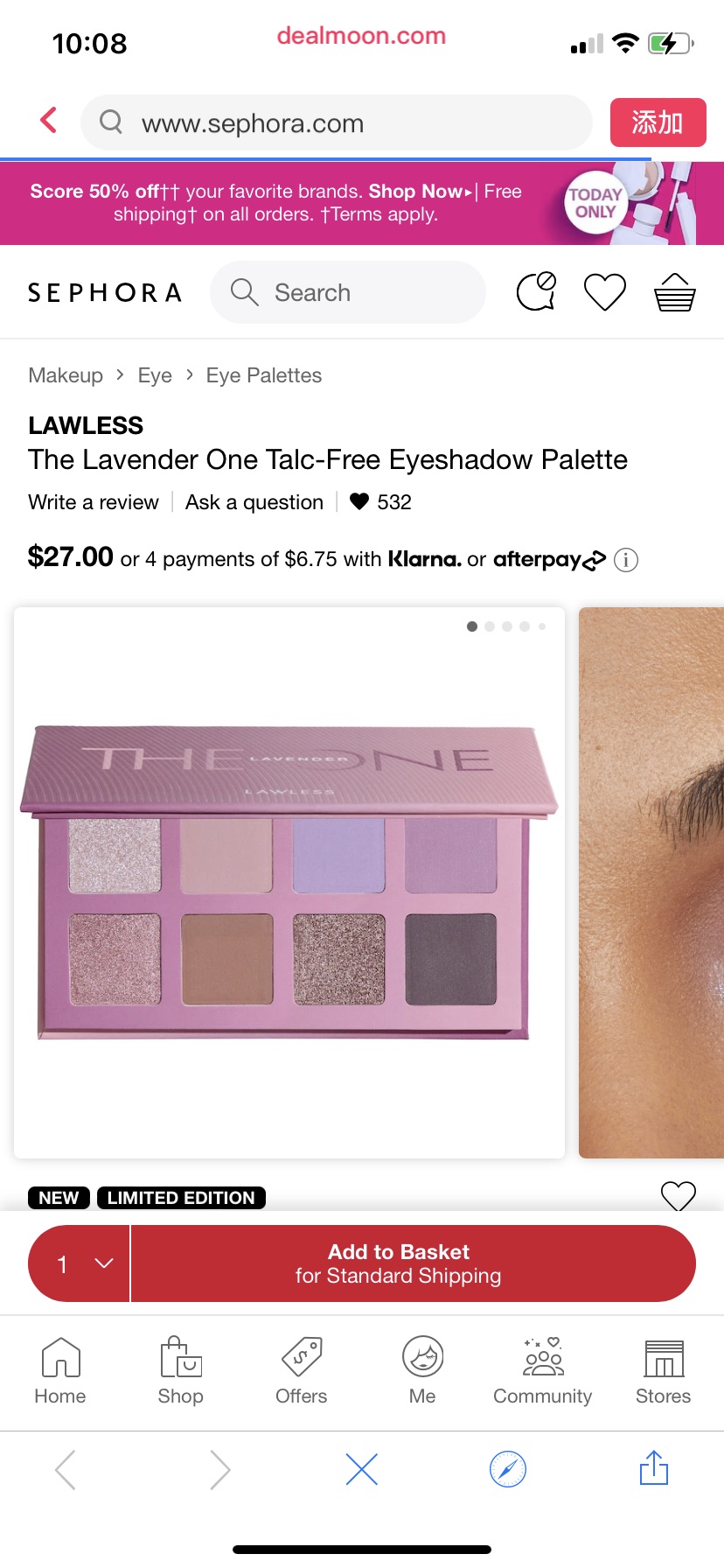 The Lavender One Talc-Free Eyeshadow Palette - LAWLESS | Sephora新品眼影盘