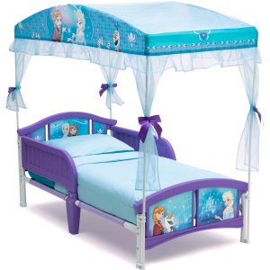 Delta Children Disney Frozen Plastic Toddler Canopy Bed, Purple