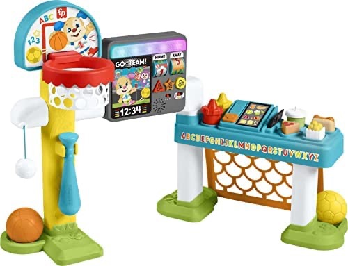 Amazon.com: 费雪4合1玩具套装 Fisher-Price Laugh & Learn Sports Activity Center with Smart Stages Learning, Basketball Soccer Baseball, 4-in-1 Game Experience : Toys & Games