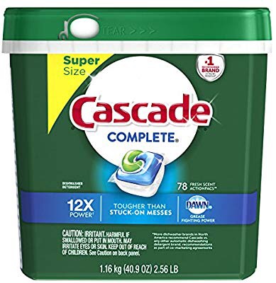 Cascade Complete ActionPacs Dishwasher Detergent, Fresh Scent, 78 Count: Kitchen & Dining 洗碗液粒