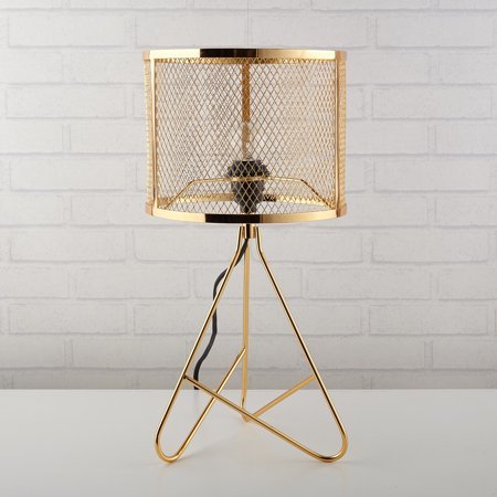 Urban Shop Perforated Gold Metal Tripod Lamp