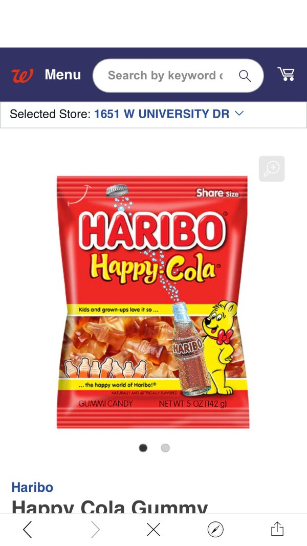 Haribo Happy Cola Gummy Candy | Walgreens