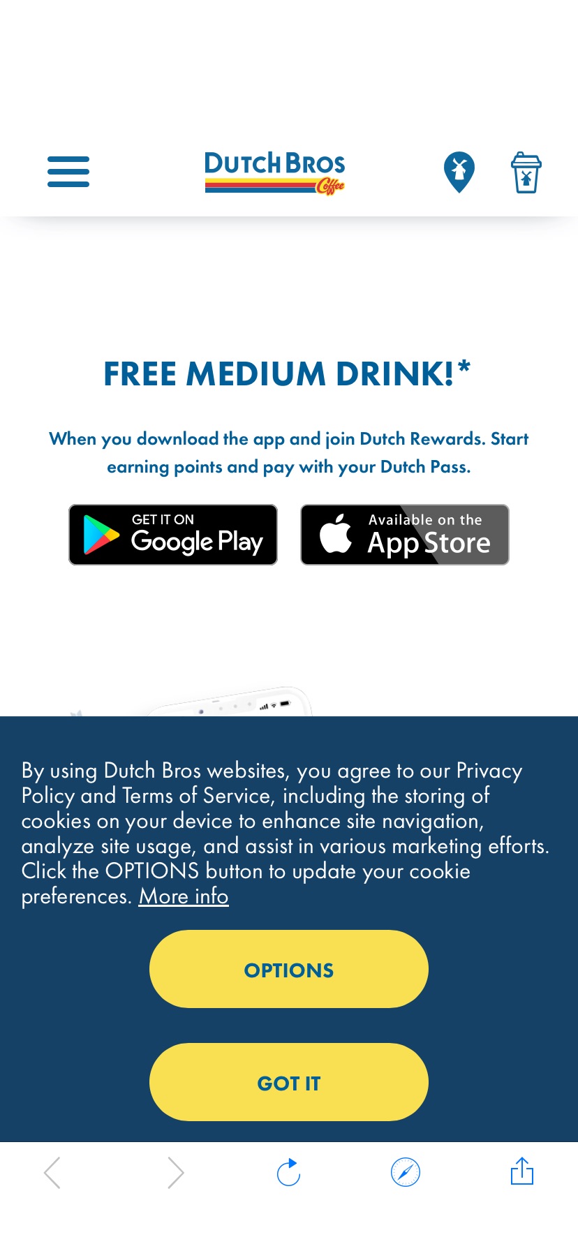 无需消费，只需下载Dutch Bros APP，即可获得免费中杯饮料一杯