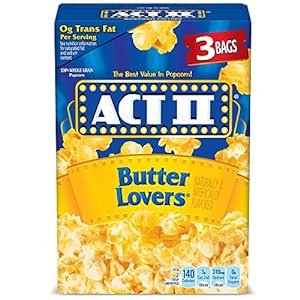 ACT II Butter Lovers Microwave Popcorn, 3-Count 2.75-oz. Bags