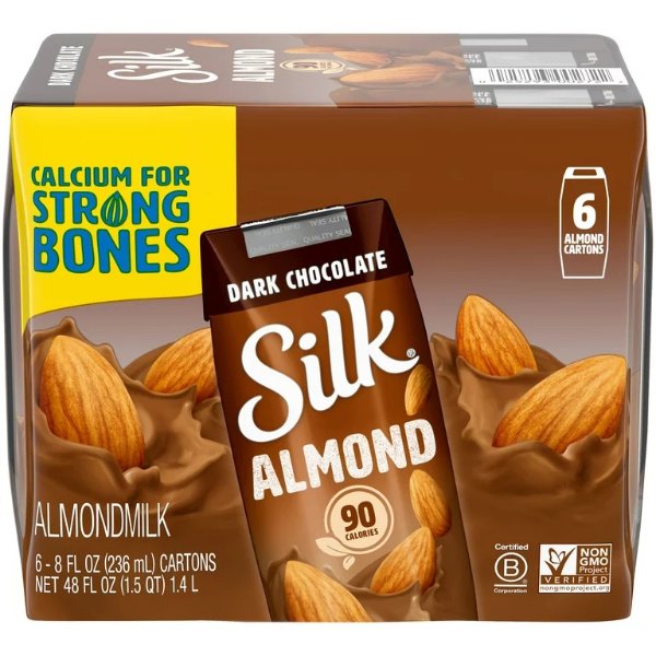 Shelf-Stable Dark Chocolate Almond Milk Singles, 8 Oz., 6 Count