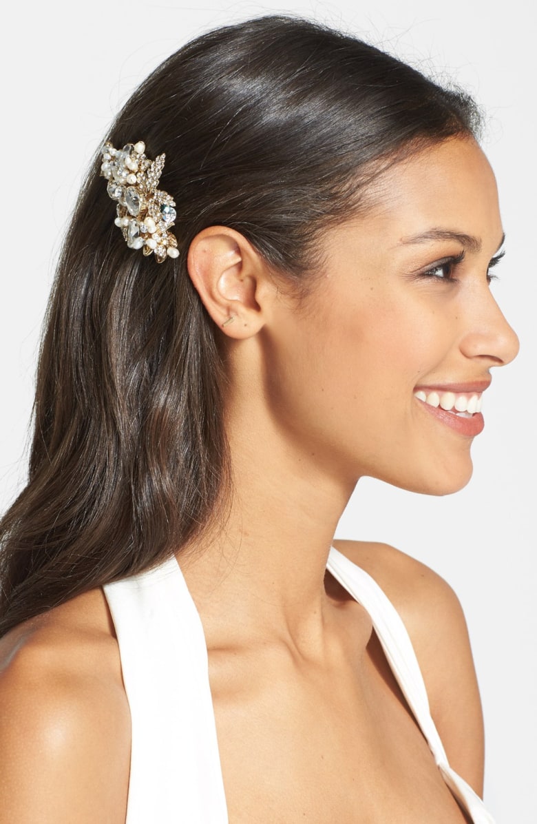 Nordstrom 限量版“Luella”捷克水晶和淡水珍珠发夹 白富美专用 现在七折
