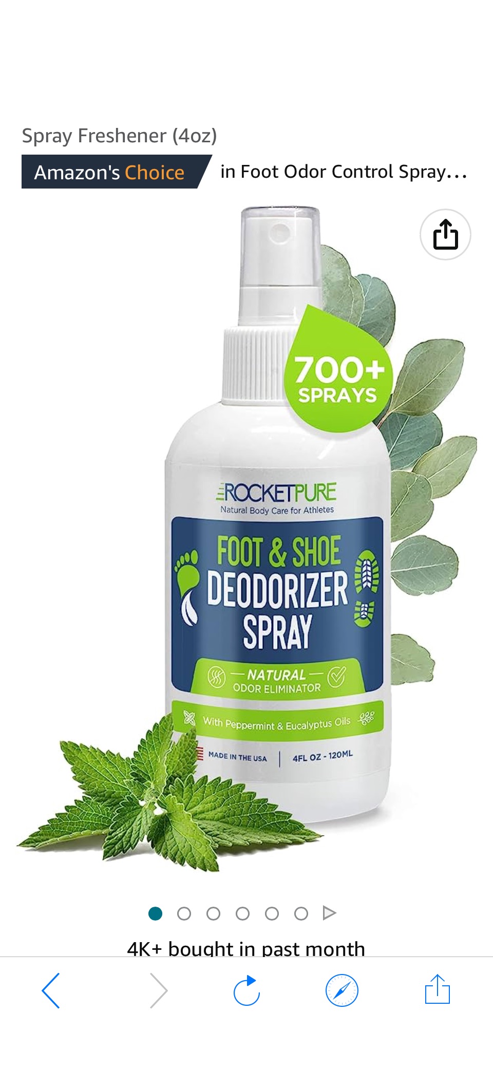 Amazon.com: Rocket Pure Natural Shoe Deodorizer Spray - Foot Spray Odor Eliminator Spray, Shoe Spray Deodorizer, Shoe Odor Eliminator Spray, Shoe原价19.95