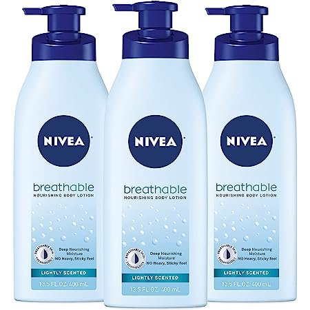 Lightly Scented Breathable Body Lotion, Pack of Three 13.5 Fl Oz