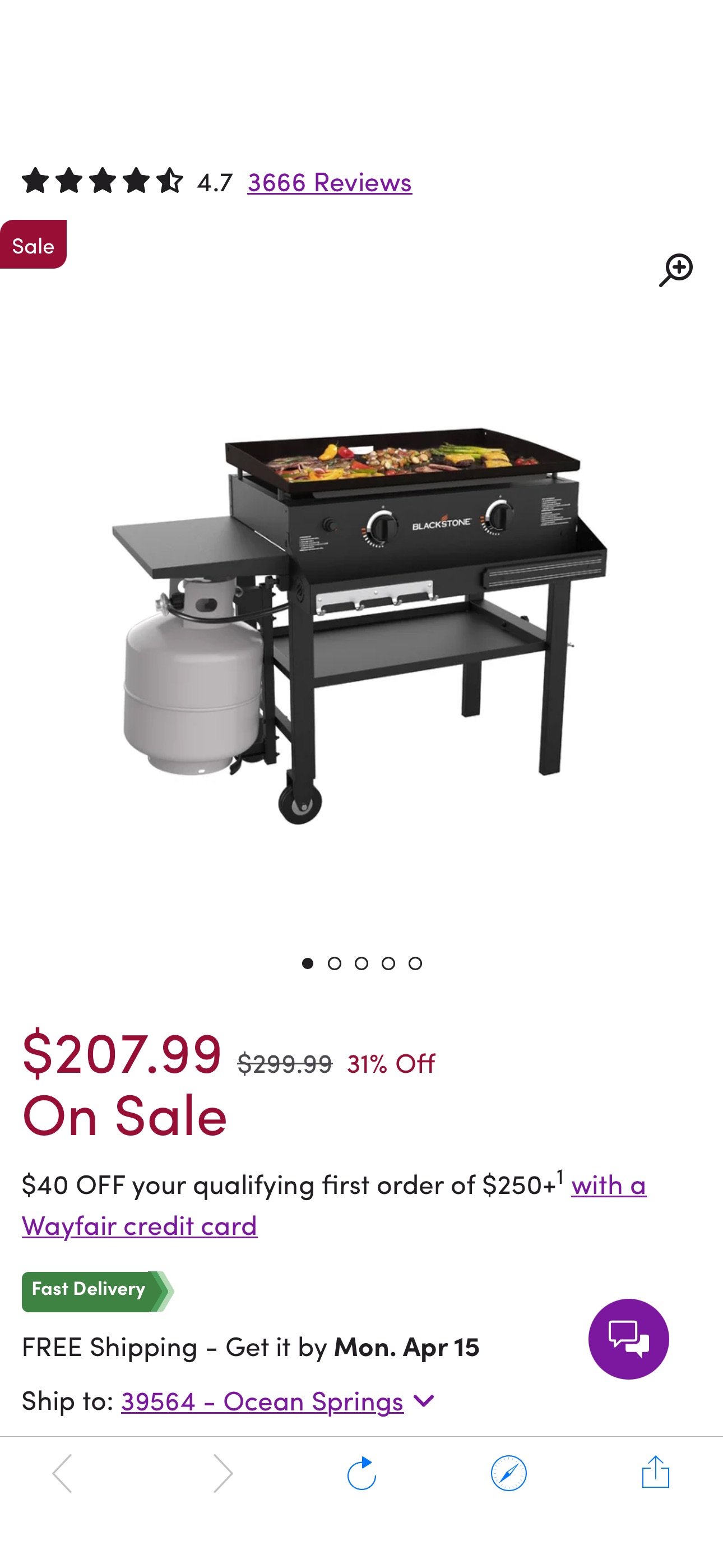 Blackstone 28" Griddle with Front Shelf and Cover & Reviews | Wayfair