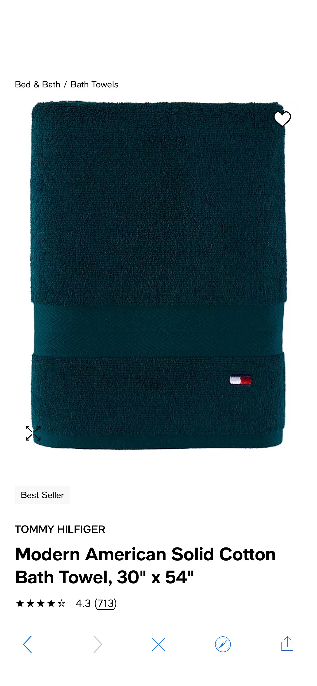 Tommy Hilfiger Modern American Solid Cotton Bath Towel, 30" x 54" & Reviews - Bath Towels - Bed & Bath - Macy's