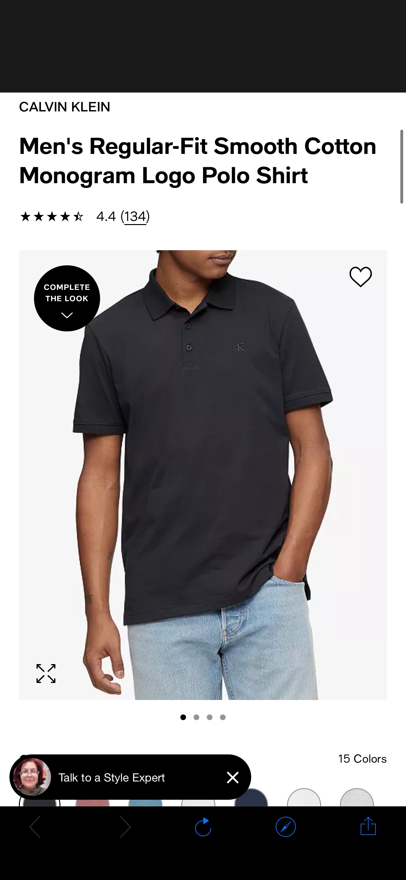 Calvin Klein Men's Regular-Fit Smooth Cotton Monogram Logo Polo Shirt - Macy's