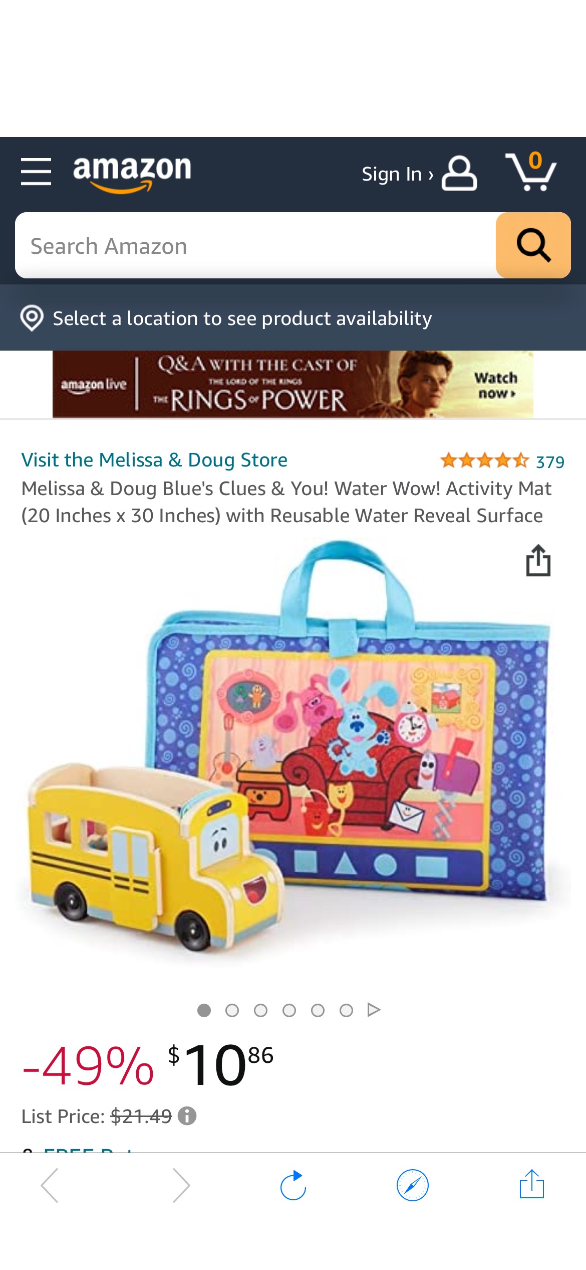 Amazon.com: Melissa & Doug Blue's Clues & You! Water Wow! Activity Mat (20 Inches x 30 Inches) with Reusable Water Reveal Surface : Toys & Games校车