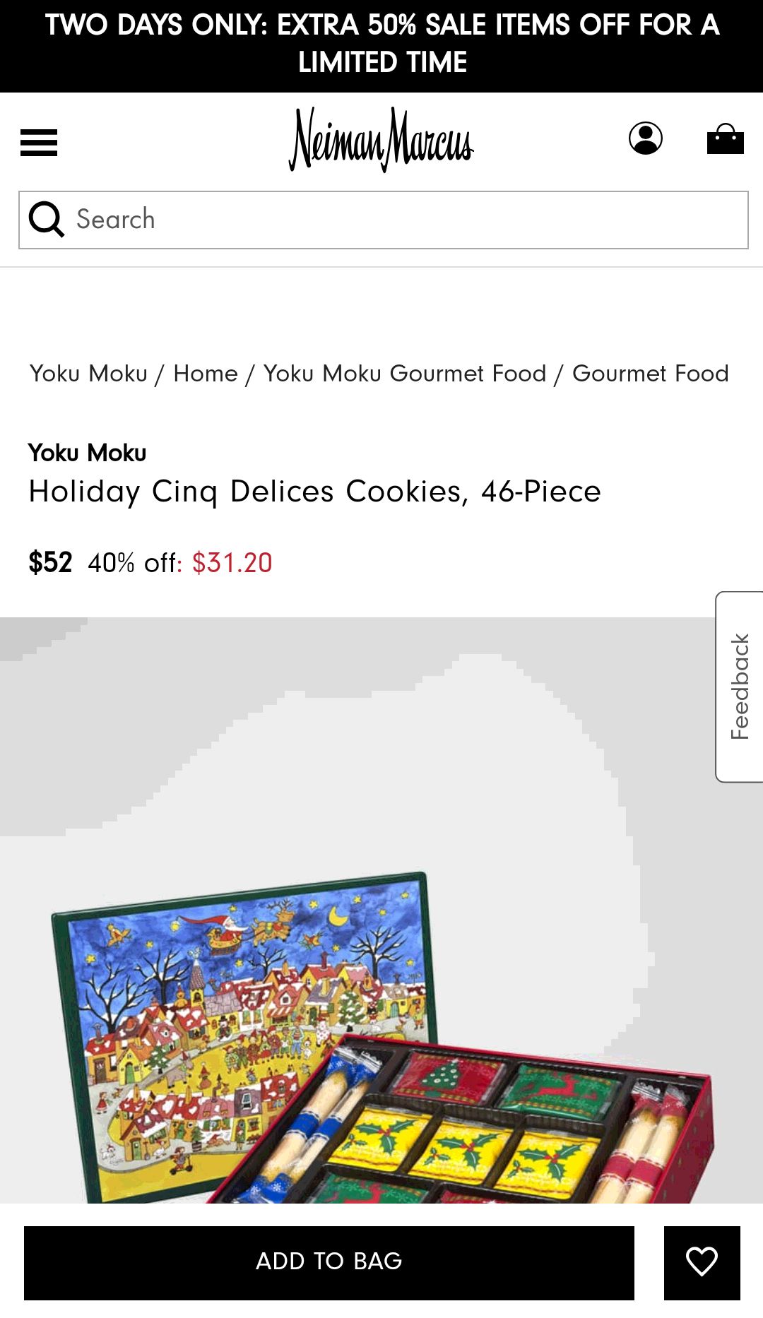 Yoku Moku Holiday Cinq Delices Cookies, 46-Piece | Neiman Marcus
