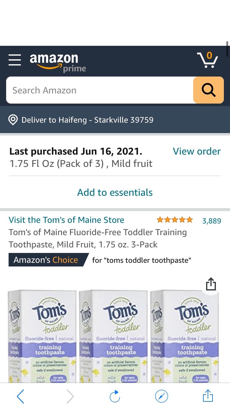 宝宝牙膏Amazon.com: Tom's of Maine Fluoride-Free Toddler Training Toothpaste, Mild Fruit, 1.75 oz. 3-Pack: Beauty