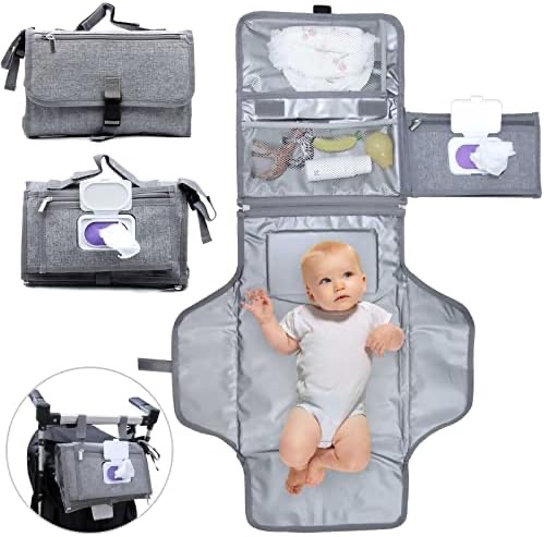 Amazon.com : Portable Diaper Changing Pad, Portable Changing pad for Newborn Girl & Boy - Baby Changing Pad with Smart Wipes Pocket – Waterproof Travel Changing Kit - Baby Gift by Kopi Baby : Baby