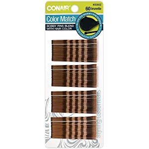 Color Match, Bobby Pins with Slide-On Opener, Brunette, 1-Pack of 60-Pieces