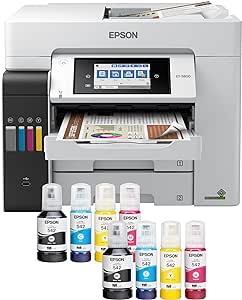 Amazon.com: Epson EcoTank Pro ET-5800 Wireless Color All-in-One Supertank Printer with Scanner, Copier, Fax and Ethernet, White : Office Products