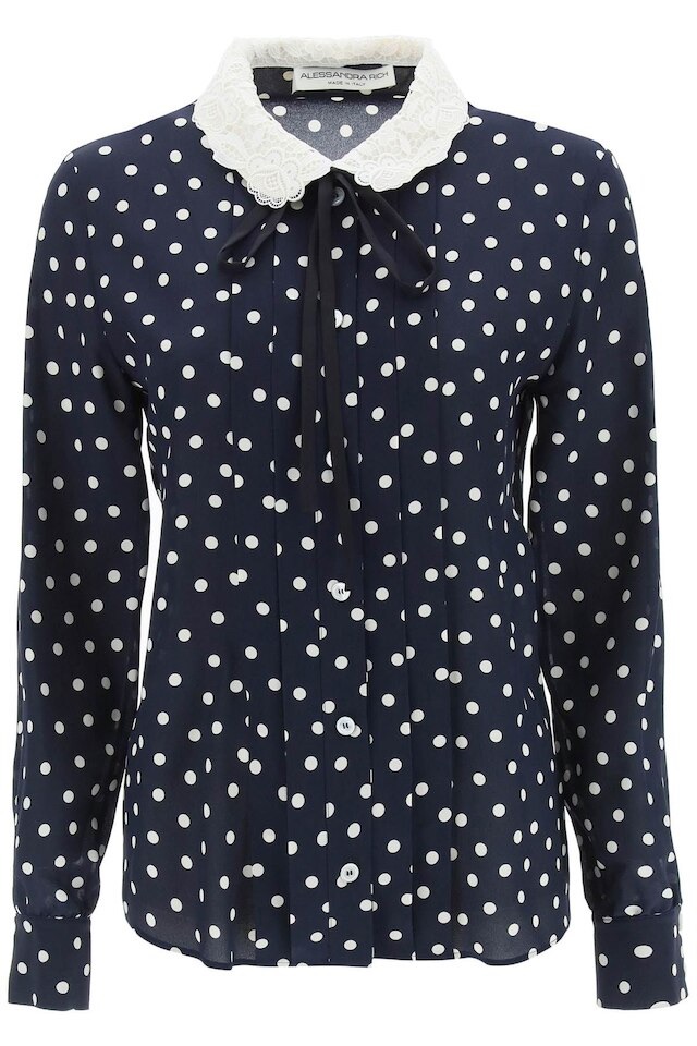 Women's Polka Dot Silk Blouse by Alessandra Rich | Coltorti Boutique 上衣