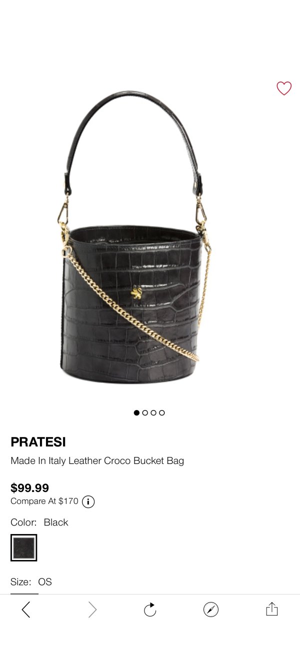 Made In Italy Leather Croco Bucket Bag - Mother's Day Gifts - T.J.Maxx
