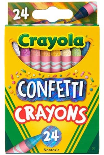 Crayola 闪粉蜡笔，多色蜡笔，儿童着色用品，24 支