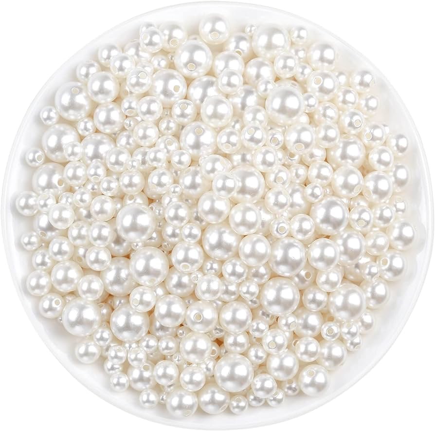 Amazon.com: Pearl Beads, Anezus 800pcs Ivory Pearl Craft Beads Loose Pearls for Jewelry Making, Crafts, Decoration and Vase Filler (Assorted Sizes)