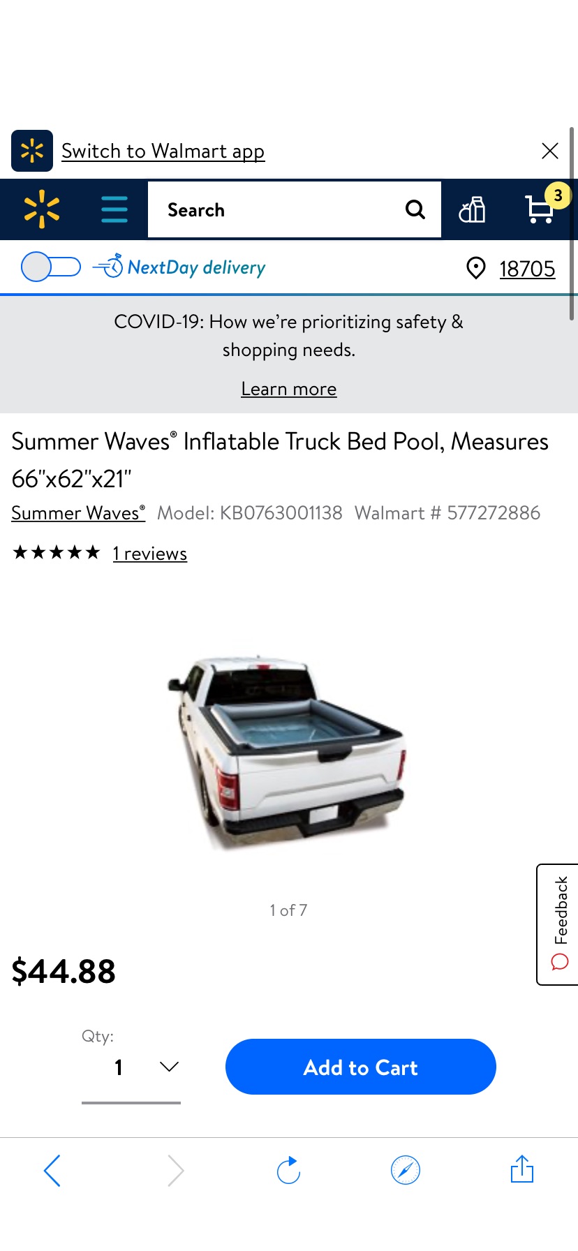 Summer Waves® Inflatable Truck 充气泳池