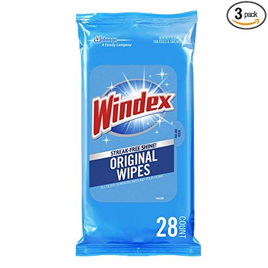 Windex Flat Pack Wipes, 28-Count (Pack of 3)