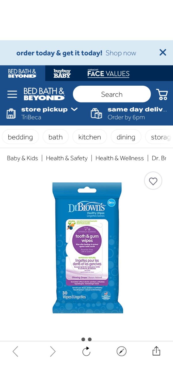 Dr. Brown's® 30-Count Tooth and Gum Wipes | Bed Bath & Beyond