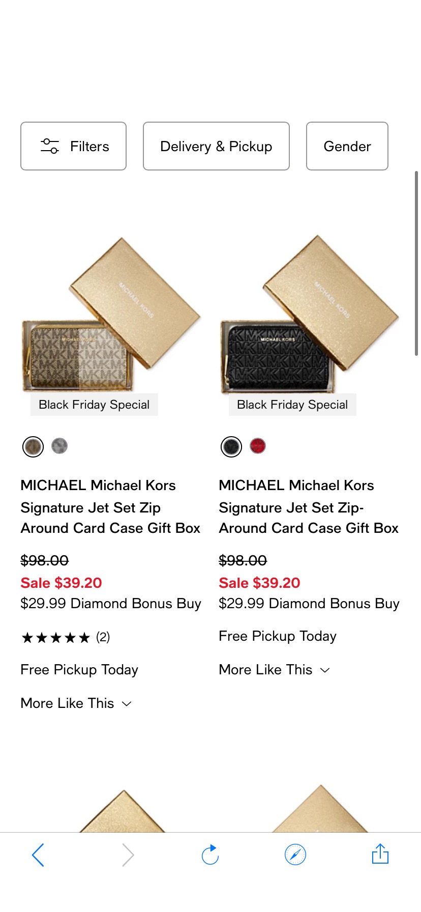 Michael Kors Signature Jet Set 环绕式拉链名片小钱包礼盒，适合圣诞节送礼