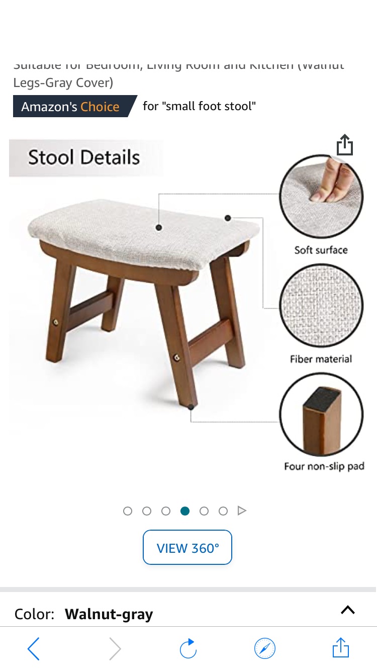 Amazon.com: HOUCHICS Wooden Step Stool for Adults,Square Cushion Foot Stool,Small Stool with Non-Slip Pad,Wood Stool Suitable for Bedroom, Living Room and Kitchen