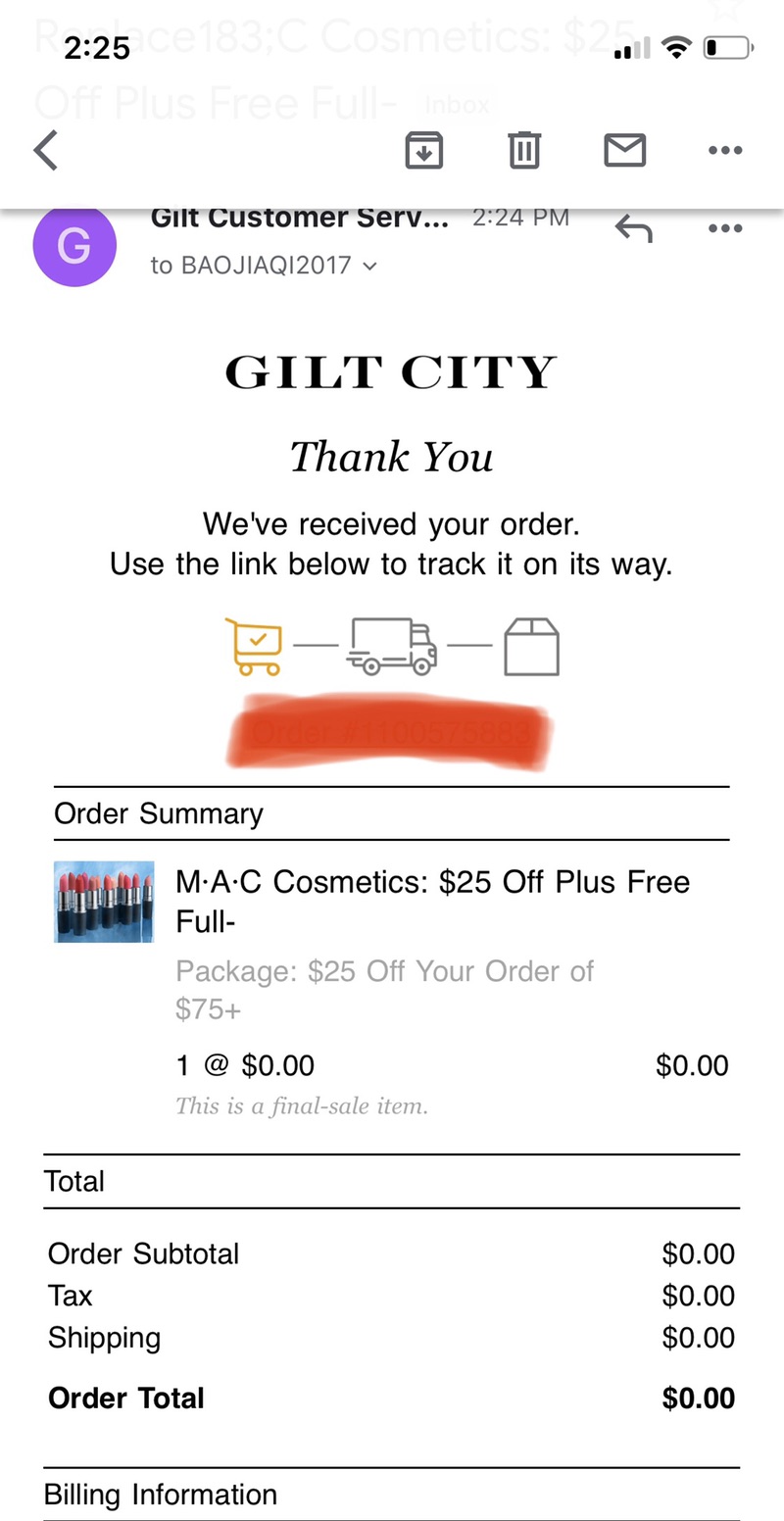 M·A·C Cosmetics: $25 Off Plus Free Full-Size Lipstick / Gilt 75减25
