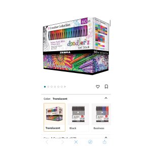 $16.89 Amazon.com: Zebra Pen Doodler z Gel Stick Pen 1.0mm Assorted 60Pk (41960) : Office Products