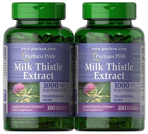 4.8 星Puritan's Pride 護肝素
Puritan's Pride Milk Thistle Extract 1000 Mg Silymarin, 360 Total (2 Pack of 180 Ct Softgels), 360 Count: Health & Personal Care