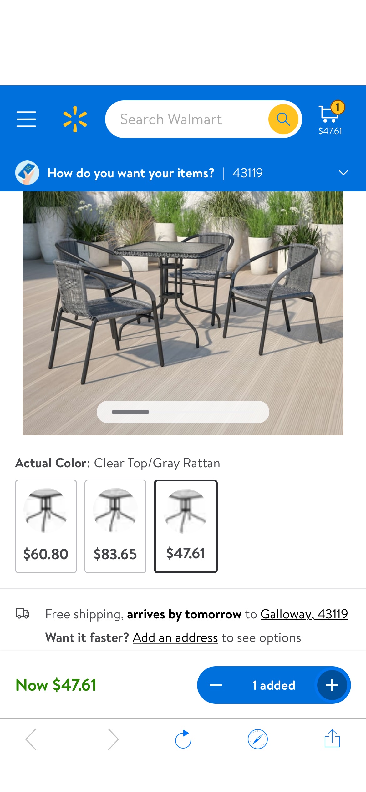 Flash Furniture 28'' Square Tempered Glass Metal Table with Gray Rattan Edging - Walmart.com