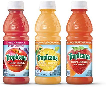 Amazon.com : Tropicana 100% 纯正果汁混合3种口味 10 Fl Oz 24瓶