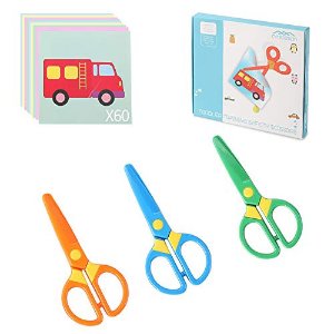 Amassan 3PCS Kids Plastic Safety Scissors